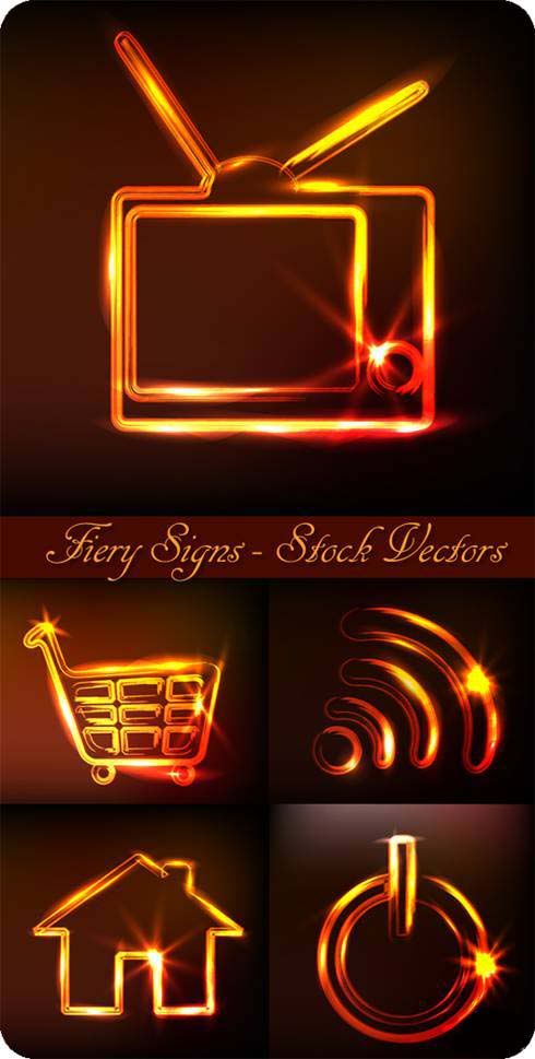 Stock vector - Fiery Signs 