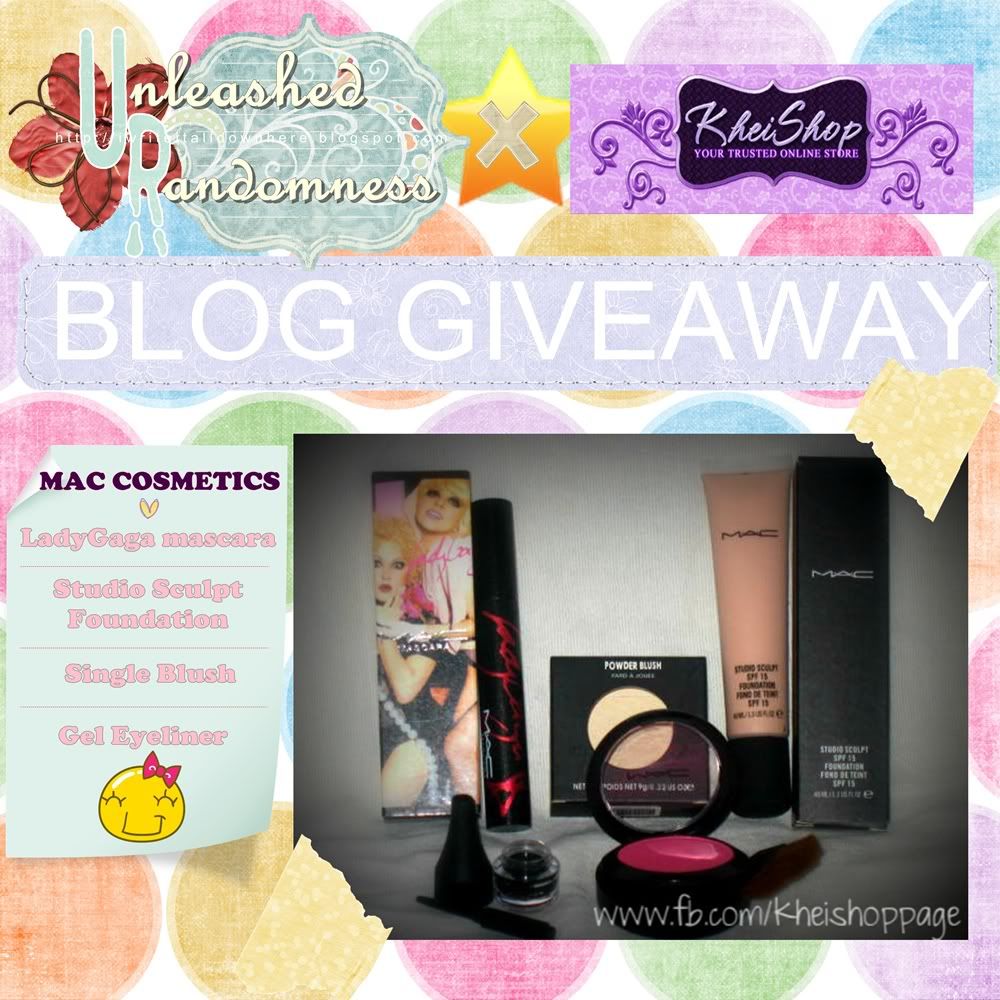 Unleashed Randomness blog giveaway sponsored by Khei Shop.