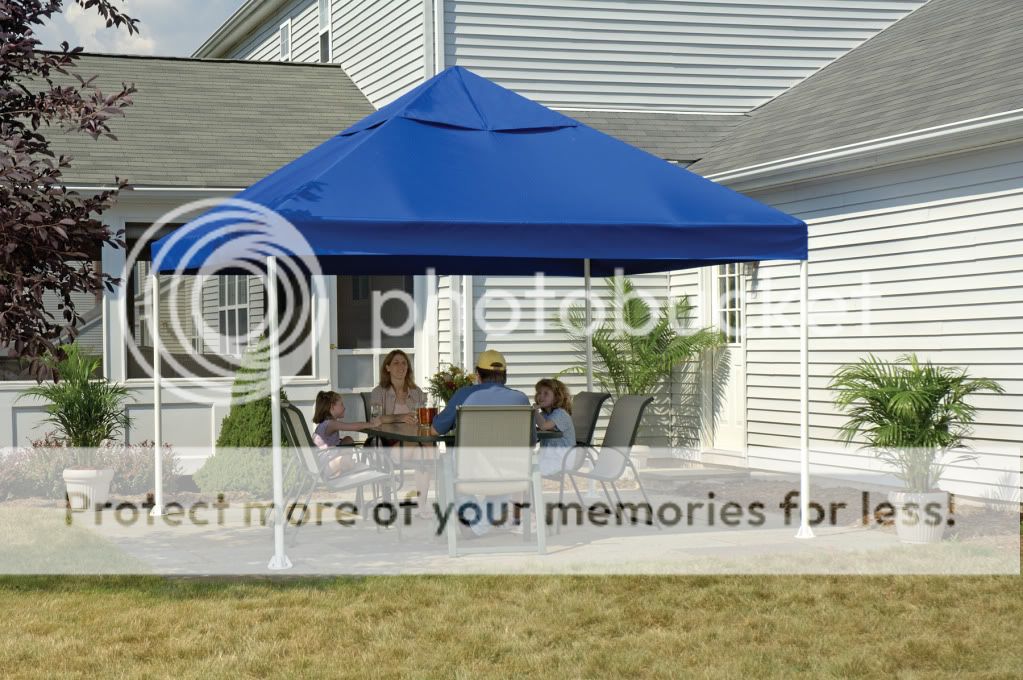 12x12 CANOPY DECORATIVE CANOPY WITH BLUE VALANCE TARP COVER  