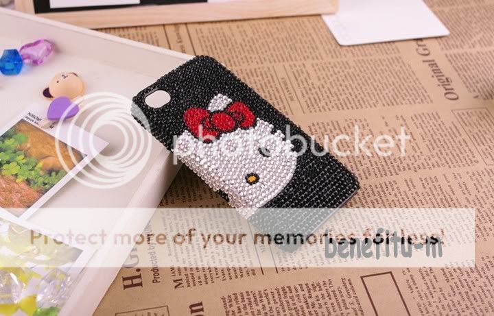 Iphone 4S/4 Hello Kitty bling bling Pearl Crystal case cover