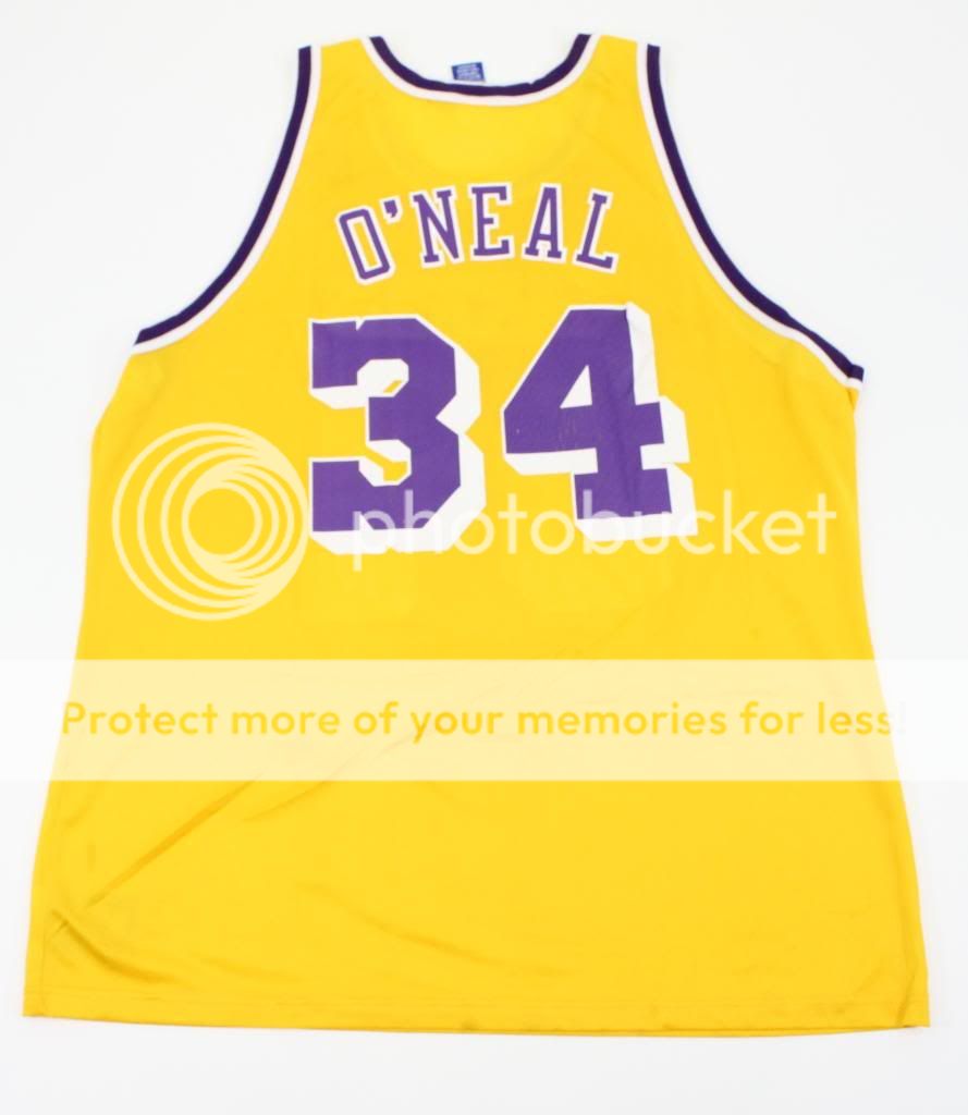   NBA Authentic Champion Lakers Shaq ONeal Jersey Size 52  